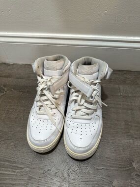 Nike White High-Top Sneakers with Ankle Strap